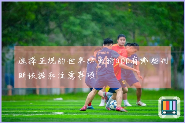 选择正规的世界杯竞猜app有哪些判断依据和注意事项